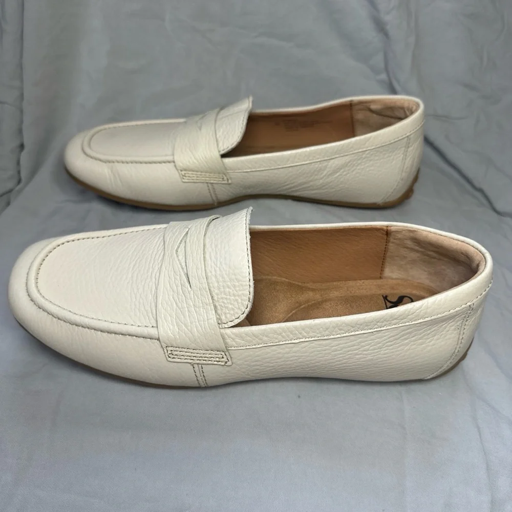 Sofft Women’s Leather Allie Penny Loafers Cream Leather Size 8M New - Picture 3 of 7